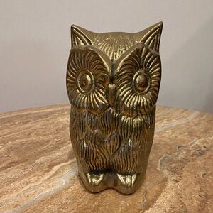 Brass Owl Figurine Home Decor MCM